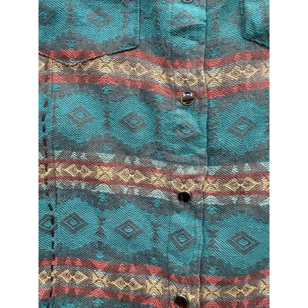 Vintage Tasha Polizzi for Saddleblanket Southwestern Stripe Pearl Snap‎ Shirt XL - Picture 3 of 9